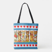 blije katten en harten afdrukken tote bag (Achterkant)