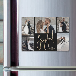 BLIJE Kerstmis Fotocollage Magnetische Kaart Uitnodiging