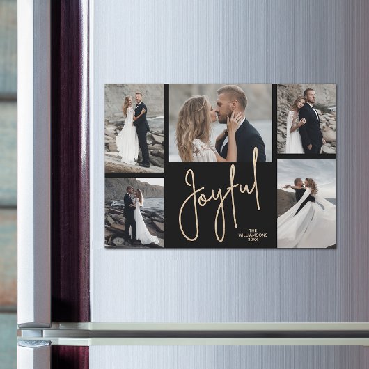 BLIJE Kerstmis Fotocollage Magnetische Kaart Uitnodiging