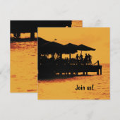 blije mensen op uitnodiging van zonsondergang (Voorkant / Achterkant)