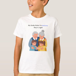Blije multigenerationele familie t-shirt