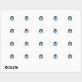 Blije sneeuwman familie hart sticker (Vel)