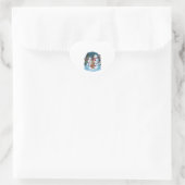 Blije sneeuwman familie hart sticker (Tas)