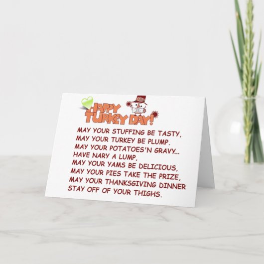 BLIJE "THANKSGIVING" MET EEN GRAPJE! FEESTDAGEN KAART (Voorkant)