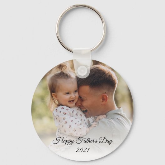 blije vaders dag , feestfoto stijlvol sleutelhanger (Voorkant)