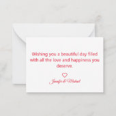 blije valentijnsdag koppel foto stijlvol notitiekaartje (Achterkant)