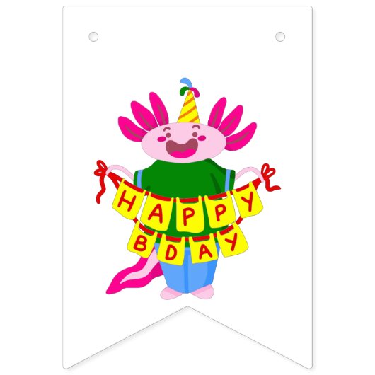 blije verjaardag Axolotl Vlaggetjes (Tweede vlag)