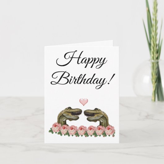blije verjaardag dinosaur kaart (Voorkant)