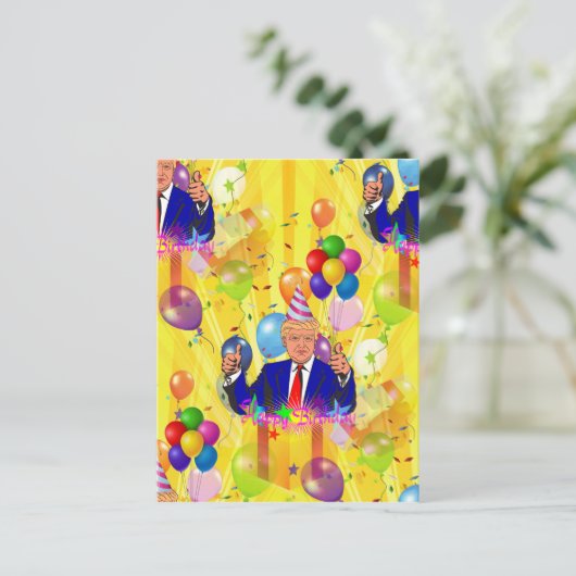blije verjaardag donald trump briefkaart (Staand voorkant)