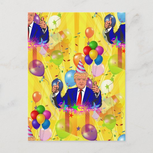 blije verjaardag donald trump briefkaart (Voorkant)