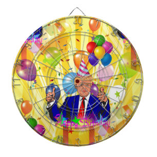 blije verjaardag donald trump dartbord