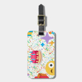 blije verjaardag emoji bagagelabel (Voorkant verticaal)