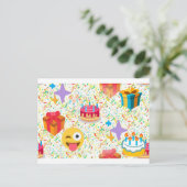 blije verjaardag emoji briefkaart (Staand voorkant)