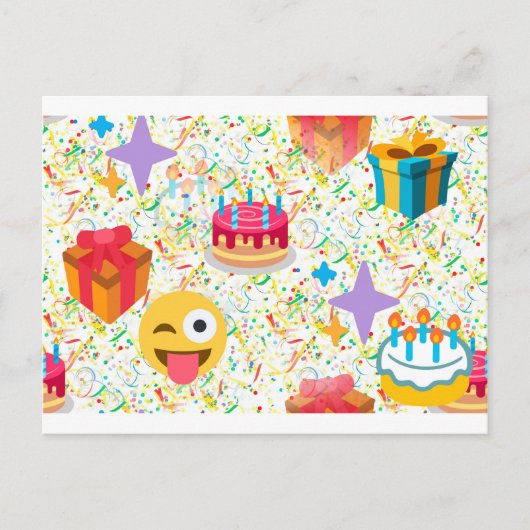 blije verjaardag emoji briefkaart (Voorkant)