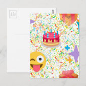 blije verjaardag emoji briefkaart (Voorkant / Achterkant)