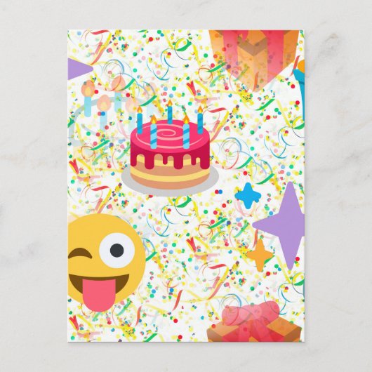 blije verjaardag emoji briefkaart (Voorkant)