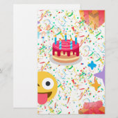 blije verjaardag emoji briefpapier (Voorkant / Achterkant)