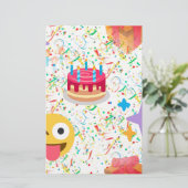 blije verjaardag emoji briefpapier (Staand voorkant)