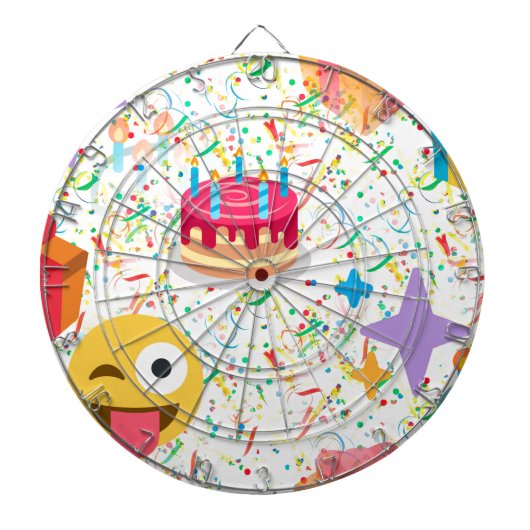 blije verjaardag emoji dartbord (Voorkant)