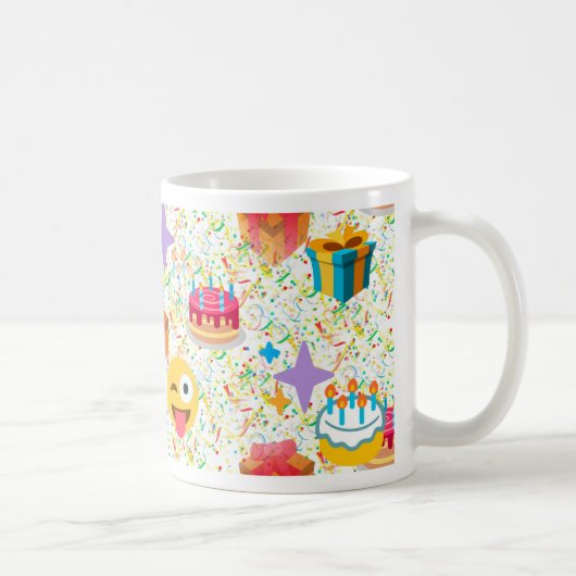 blije verjaardag emoji koffiemok (Rechts)