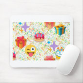 blije verjaardag emoji muismat (Met muis)