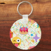 blije verjaardag emoji sleutelhanger (Voorkant)