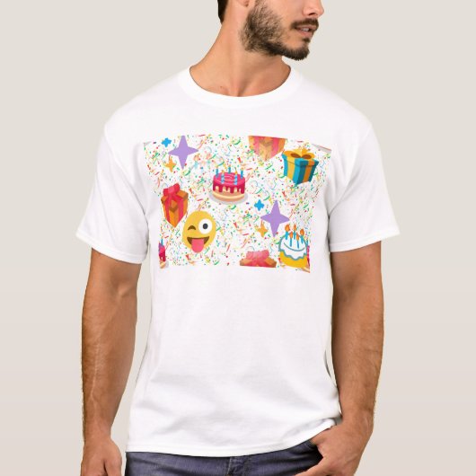 blije verjaardag emoji t-shirt (Voorkant)