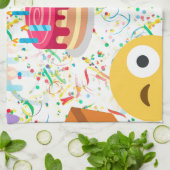 blije verjaardag emoji theedoek (Gevouwen)