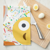 blije verjaardag emoji theedoek (Quarter Fold)