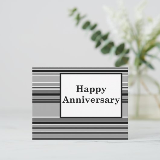 blije verjaardag : grijs gestreden briefkaart (Staand voorkant)