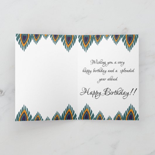 blije verjaardag indian lion kaart (Binnen)