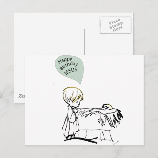 blije verjaardag jesus briefkaart (Voorkant / Achterkant)