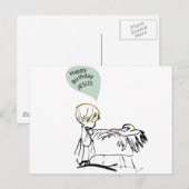 blije verjaardag jesus feestdagenkaart (Voorkant / Achterkant)