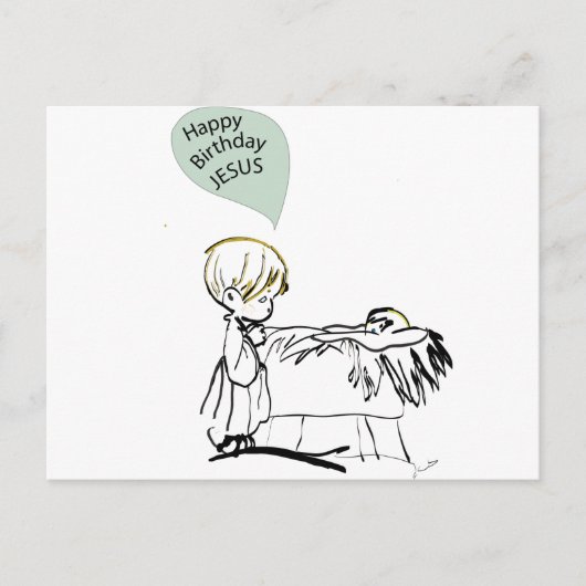 blije verjaardag jesus feestdagenkaart (Voorkant)