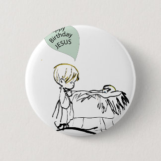 blije verjaardag jesus ronde button 5,7 cm