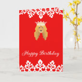 blije verjaardag leeuw koning witte kroon kaart (Gele Bloem)