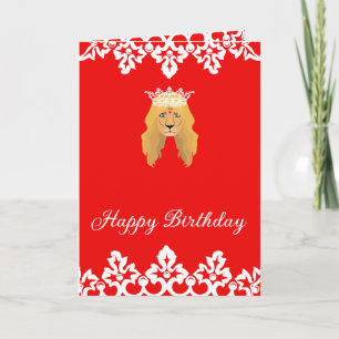blije verjaardag leeuw koning witte kroon kaart