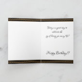 blije verjaardag leeuw koning zwarte kroon kaart (Binnen)