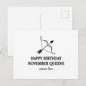 blije verjaardag november koninginnenkaart geperso briefkaart (Voorkant / Achterkant)