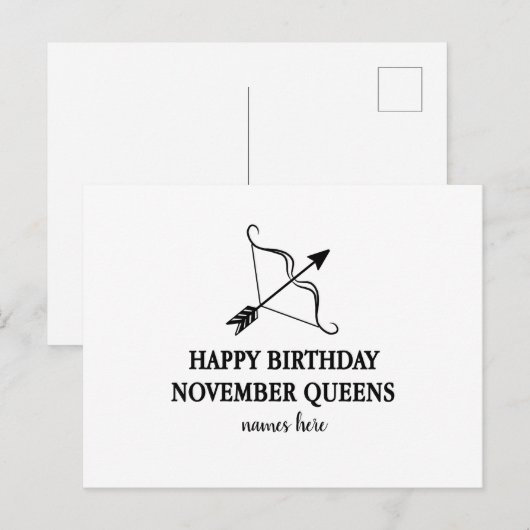 blije verjaardag november koninginnenkaart geperso briefkaart (Voorkant / Achterkant)