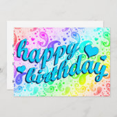 blije verjaardag : regenboogpaisley kaart (Voorkant / Achterkant)