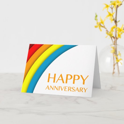 blije verjaardag ( retro rainbow ) kaart (Gele Bloem)