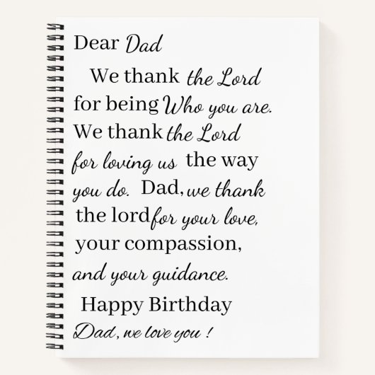 blije verjaardag vader notitieboek (Voorkant)