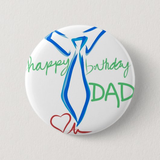 blije verjaardag vader ronde button 5,7 cm (Voorkant)