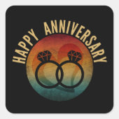 blije verjaardag vierkante sticker (Voorkant)