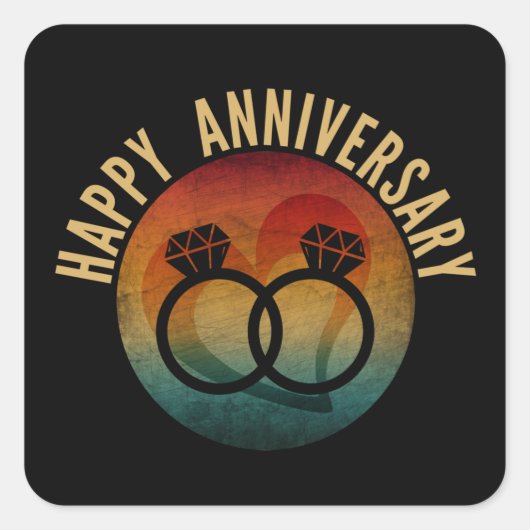 blije verjaardag vierkante sticker (Voorkant)