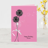 blije verjaardag zwarte maisieën en dandelion kaart (Gele Bloem)