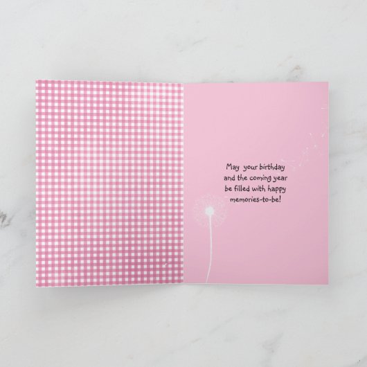 blije verjaardag zwarte maisieën en dandelion kaart (Binnen)