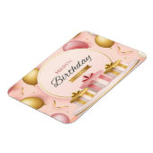 blije verjaardagsgeschenken houden van taart goudr magneet (Linkerzijde)