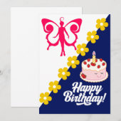 blije verjaardagskaart aankondiging (Voorkant / Achterkant)